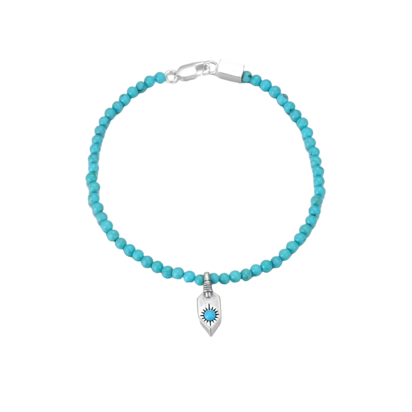 Top view of the Sun Shield bracelet laid flat on a white background, showcasing bead uniformity.
