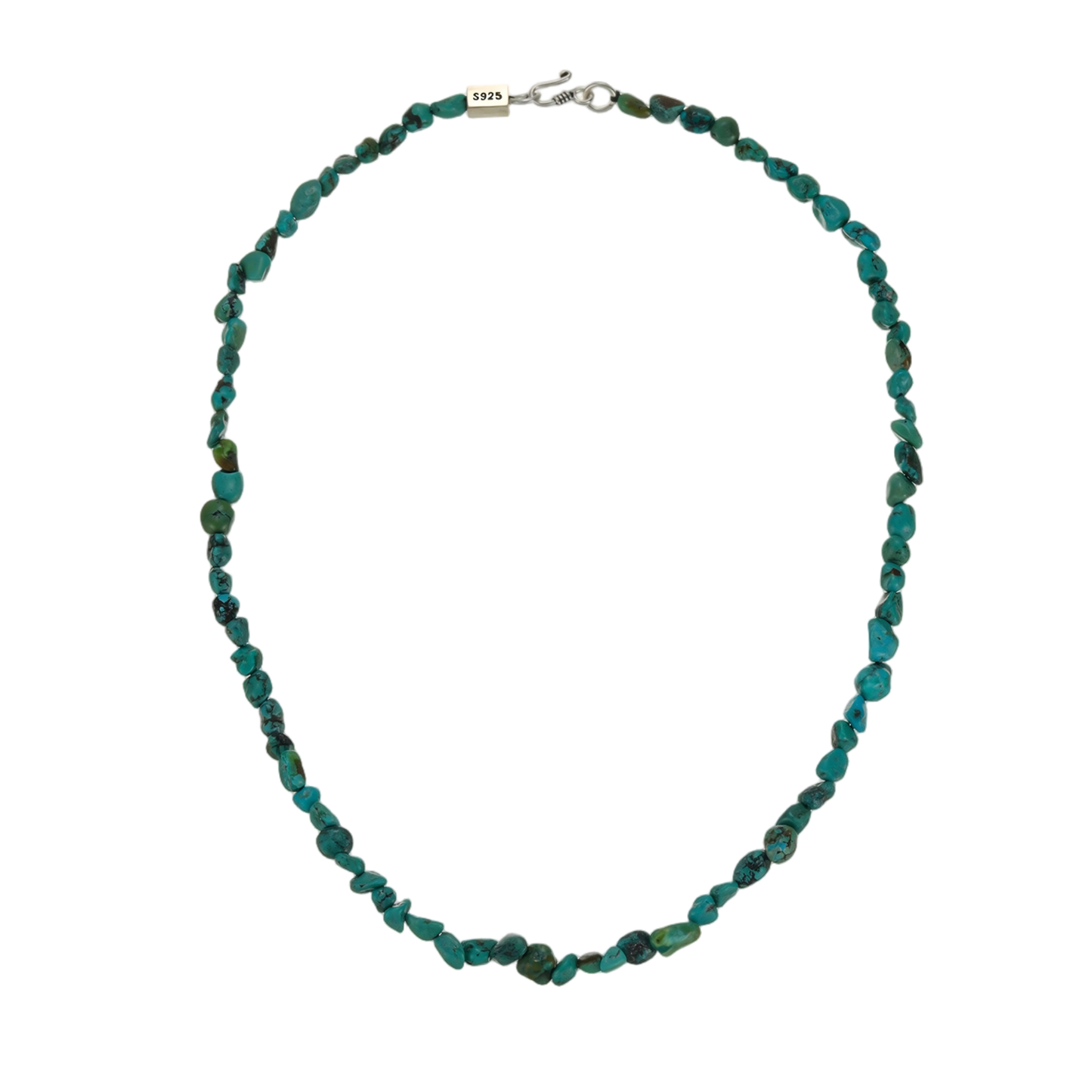 Full circle view of the Plateau Stream necklace on a white background, showing the unique freeform stones.