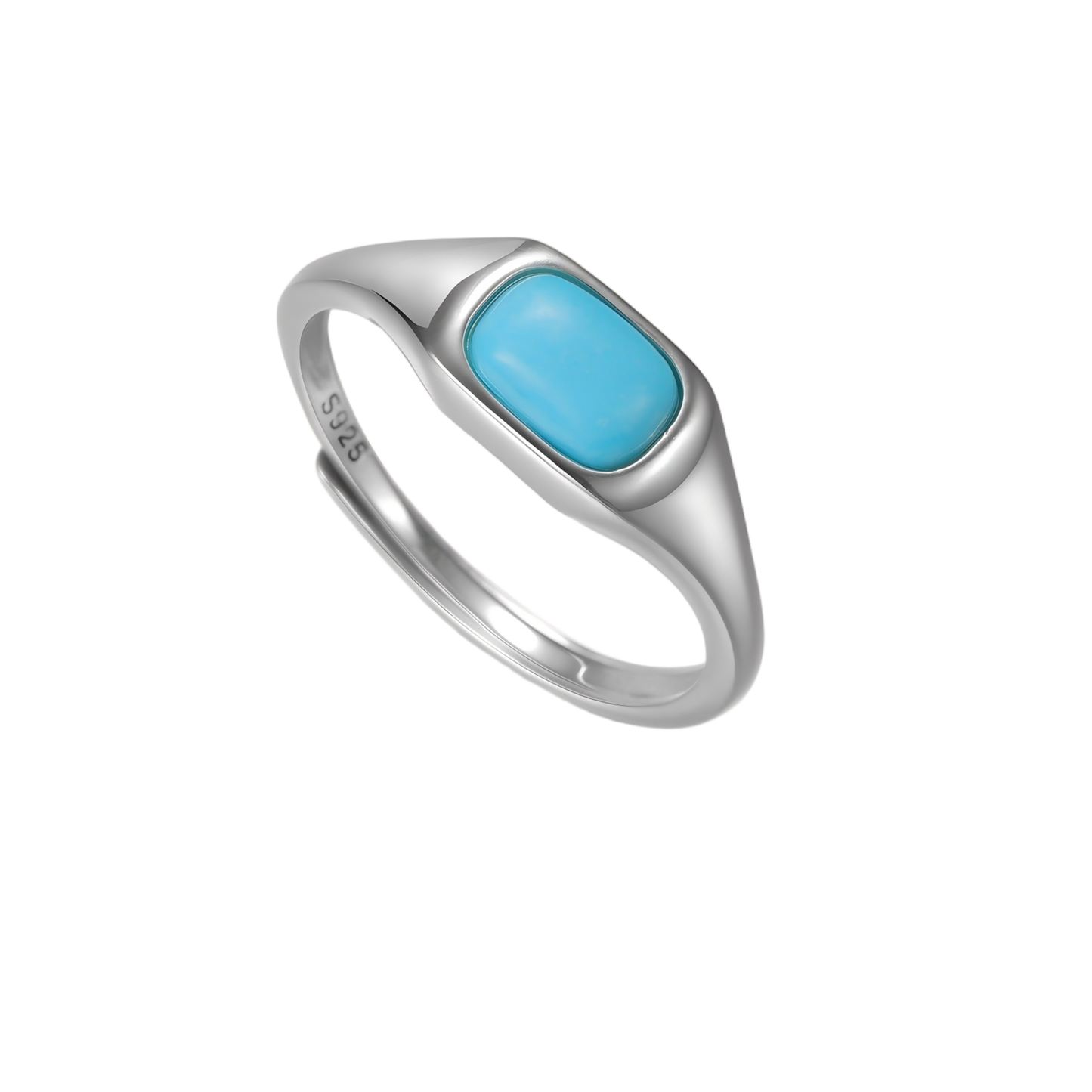 Angled view of the Stillwater signet ring on white background, showing the adjustable open-back design.