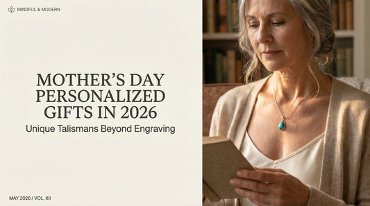 An elegant mother reading a book while wearing a handcrafted Tibetan turquoise necklace, showcasing the best unique Mother's Day personalized gifts for 2026.