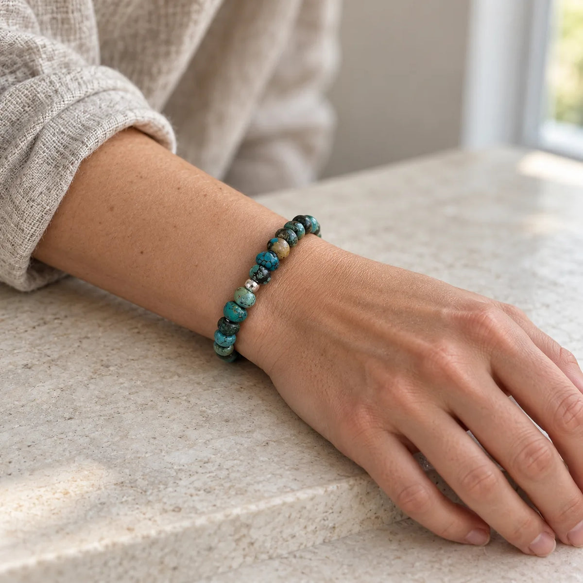 Pilgrim's Path | Natural Turquoise & Sterling Silver Bracelet