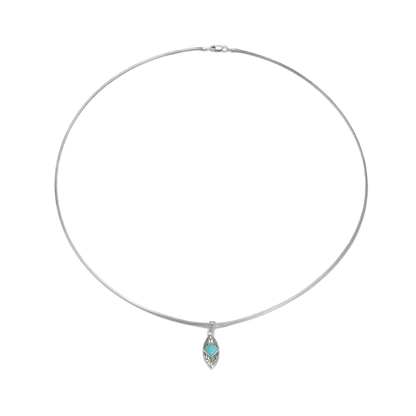 Full circle view of the Sentinel Crest Tibetan turquoise necklace on a white background.