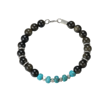 Top view of the Eclipse bracelet laid flat on a white background, emphasizing the rhythm of the stones.