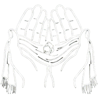 An icon showing hands holding a gemstone, highlighting our commitment to ethically sourced handcrafted Himalayan jewelry and honoring local artisans.