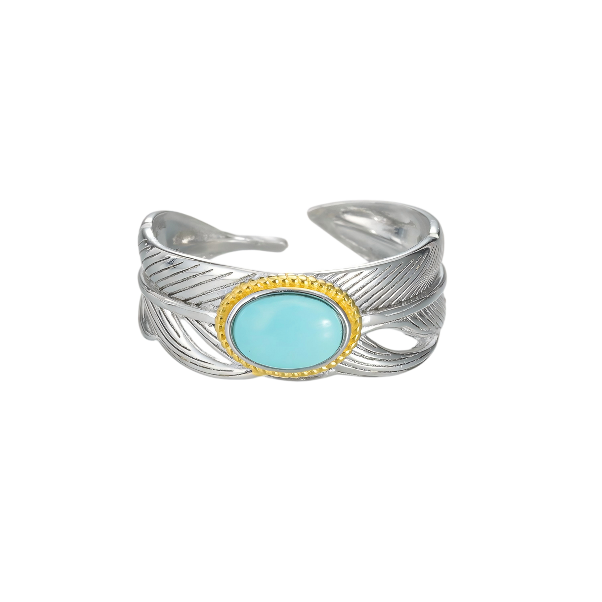 Side view of the Guardian Wing wrap ring on white background, showcasing the adjustable open-back design.
