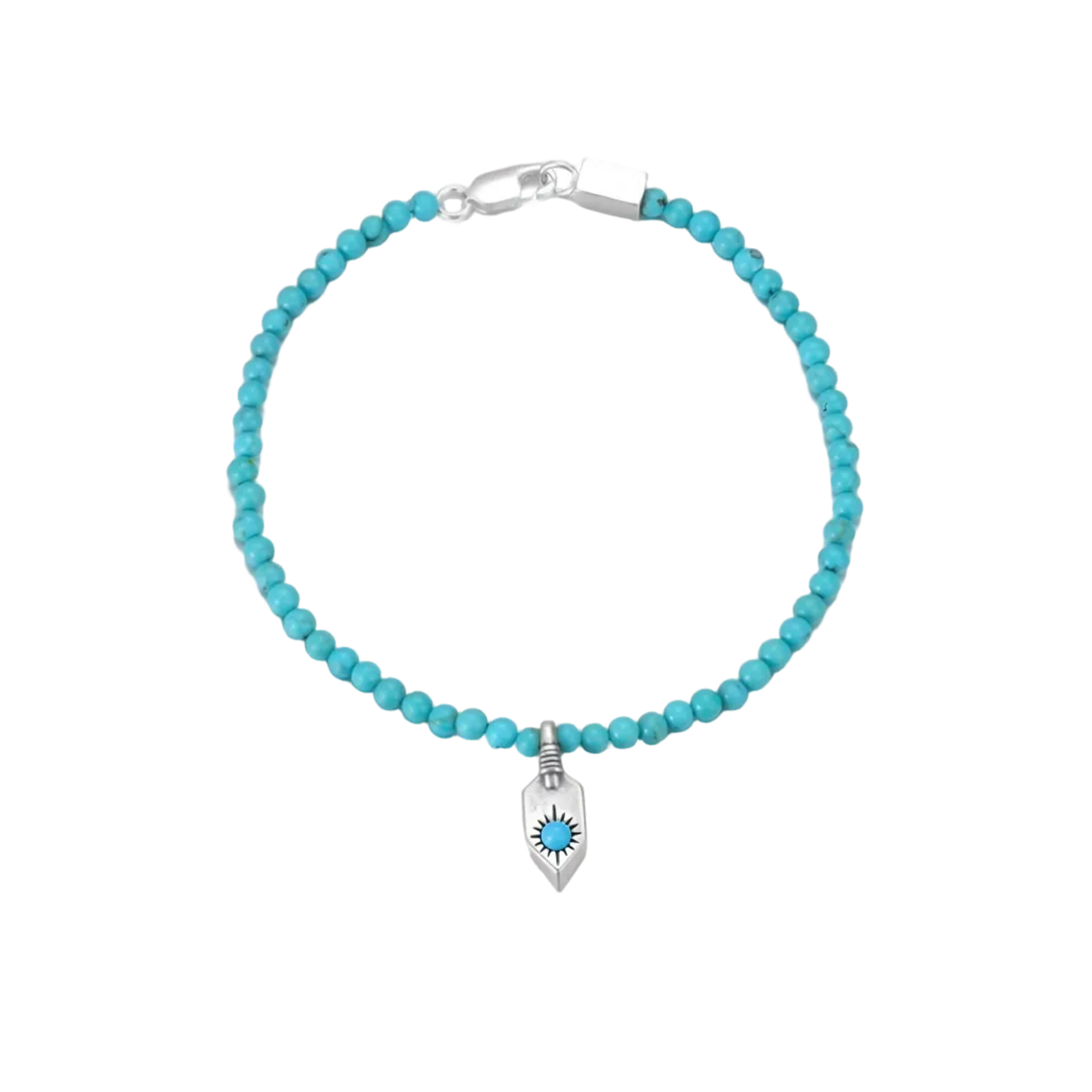 Top view of the Sun Shield bracelet laid flat on a white background, showcasing bead uniformity.
