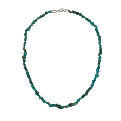 Full circle view of the Plateau Stream necklace on a white background, showing the unique freeform stones.