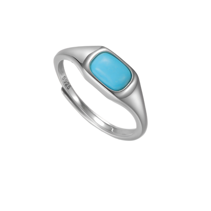 Angled view of the Stillwater signet ring on white background, showing the adjustable open-back design.